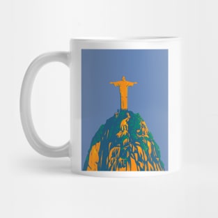 Christ the Redeemer on Corcovado Mountain Rio de Janeiro Brazil WPA Art Deco Poster Mug